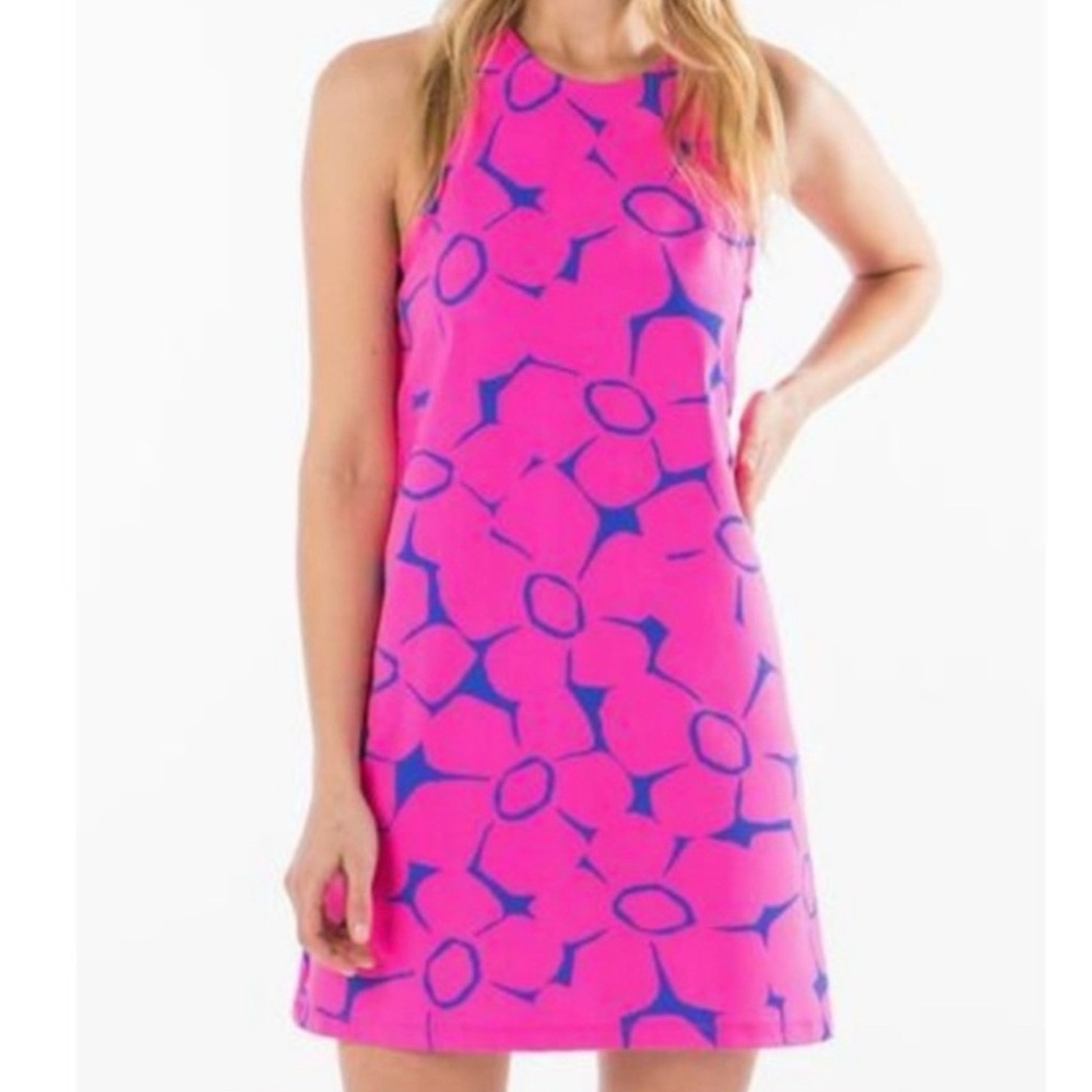 MAHI GOLD Pink Halter Sheath Mini Dress